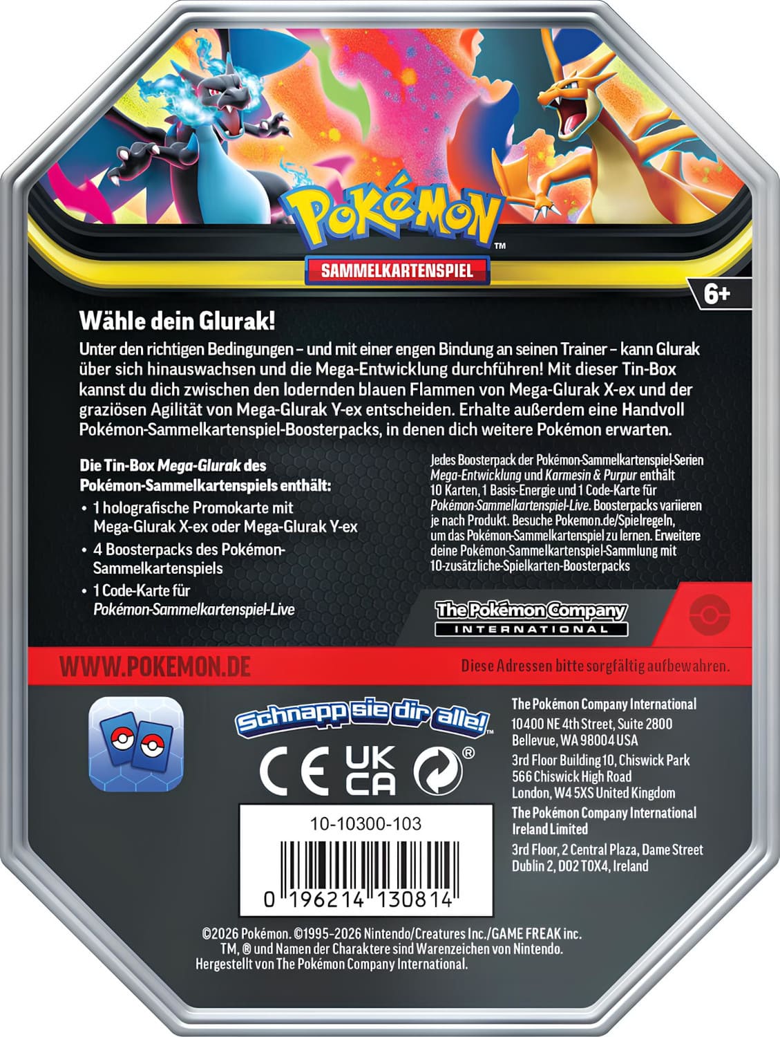 Pokémon Sammelkartenspiel - Mega-Glurak X-ex Tin-Box (Deutsch)