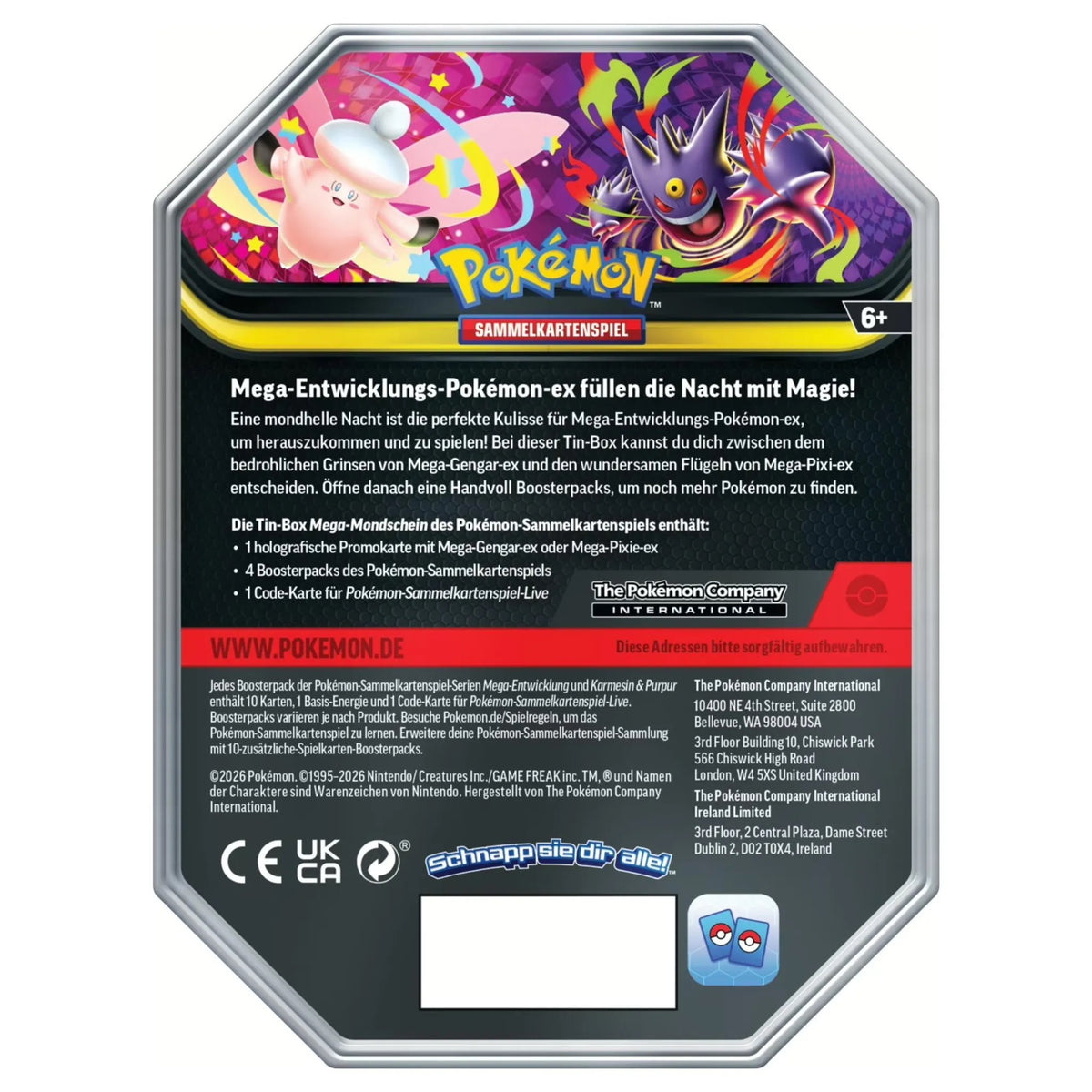 Pokémon Sammelkartenspiel - Mega-Gengar Summer 2026 Tin-Box (Deutsch)